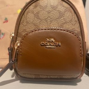 Authentic Coach mini backpack keychain